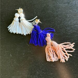 Colorful Beaded Tassel Earrings Set